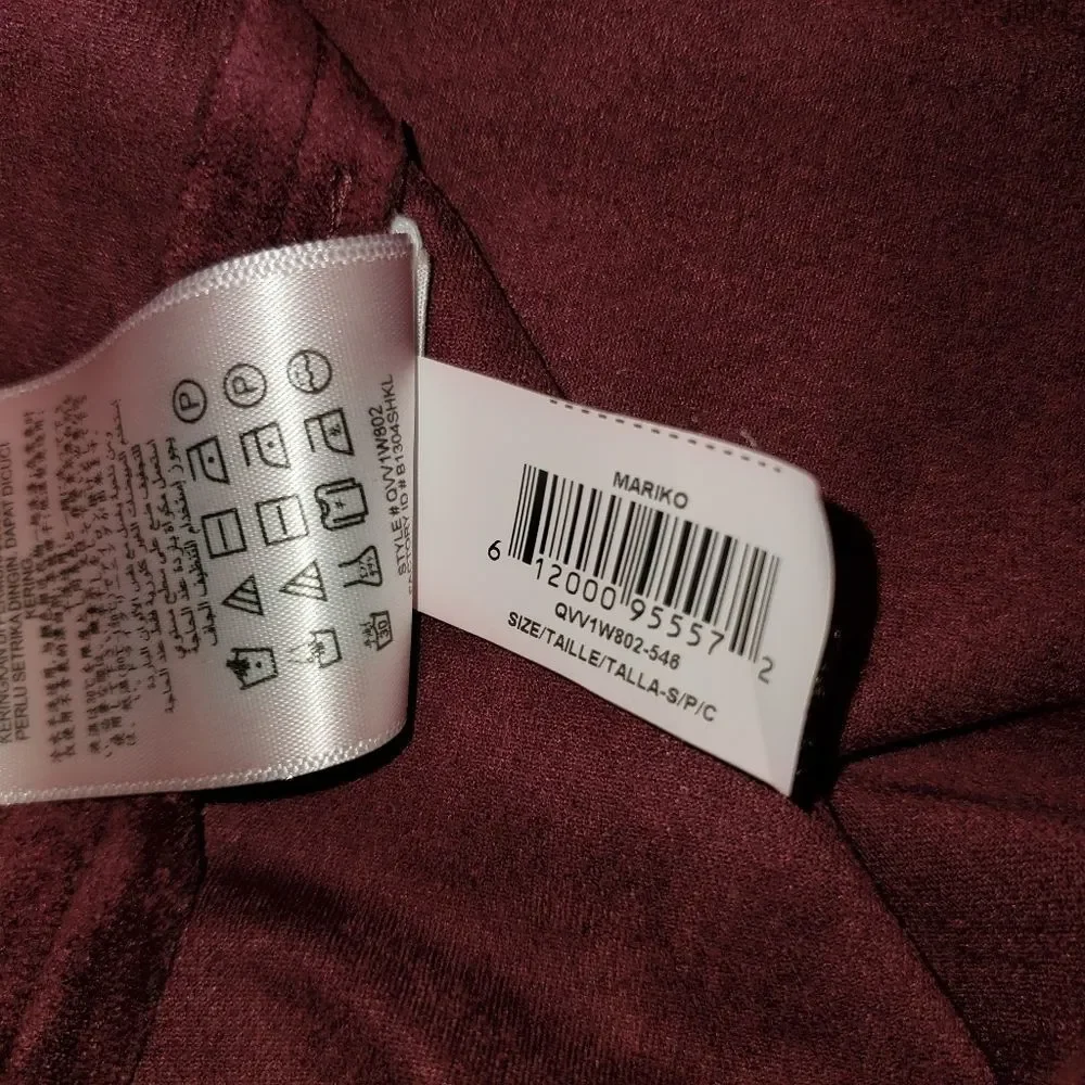 BCBG MAX AZRIA Mariko Faux Suede Top Maroon Small - Picture 5 of 7